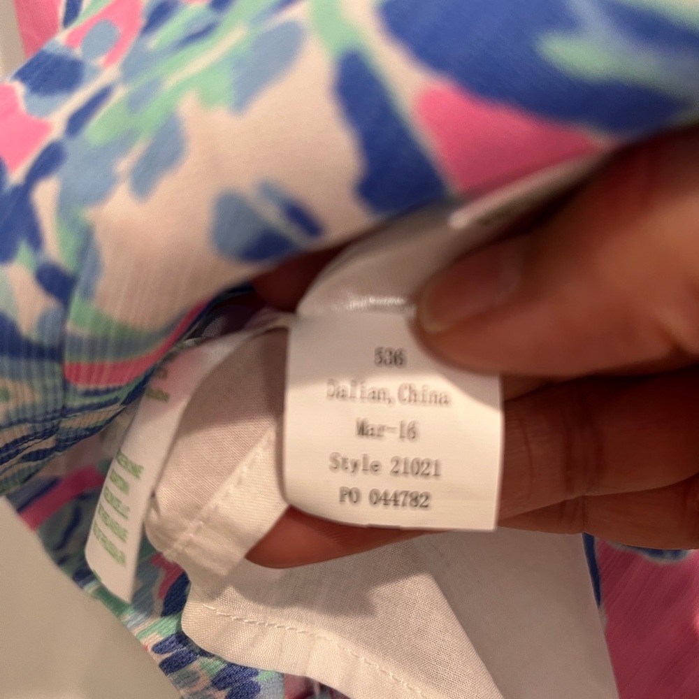 Lilly Pulitzer Sleeveless Pink and Blue Cotton Cathy Dress Sz.‎ 12 - Picture 10 of 10